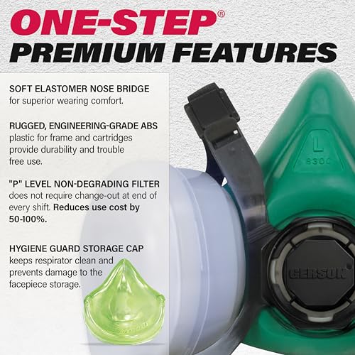 GERSON NIOSH 8211 One Step Disposable Half Mask Respirator OV/P95