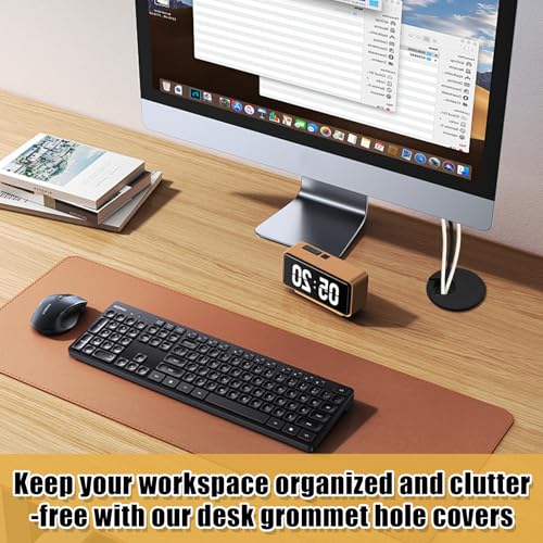 2 Pcs 2-Inch Black Desk Grommet U-Shape Cable Organizer for Office & Home