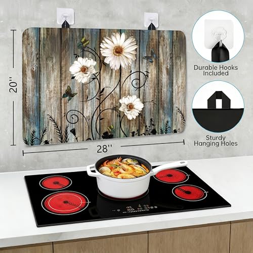 Daisy Variation Stove Top Cover for Electric Stoves - Heat-Resistant Silicone Protector