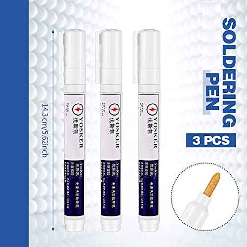 3 Pieces No Clean Soldering Pen Rosin Solder Pen for Electronics Tabbing Wiring Liquid Solder, Welding Maintenance of PCB Board