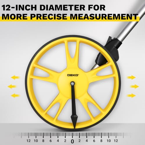 DEKOPRO 12-Inch Measuring Wheel with 99,999.9 Ft Capacity, Portable No-Reset Wheel