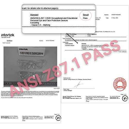 MORK&SUKY Safety Glasses, Stylish Goggles With No Fog Lense, Alternatives To Regular Protective Eyewear For Lab and Nursing.