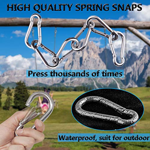 Ekunbuy 4 Inch Heavy Duty Stainless Steel Spring Snap Hooks (6 Pack) for Hammocks & Outdoor Use