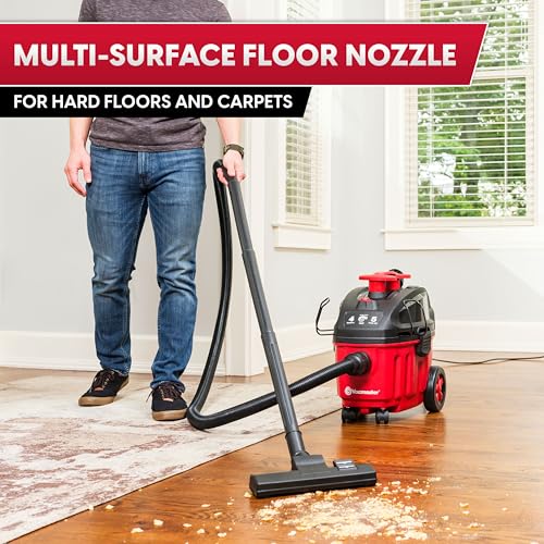 Vacmaster VF408B 4-Gallon 5 Peak HP Wet Dry Vacuum Cleaner - Red