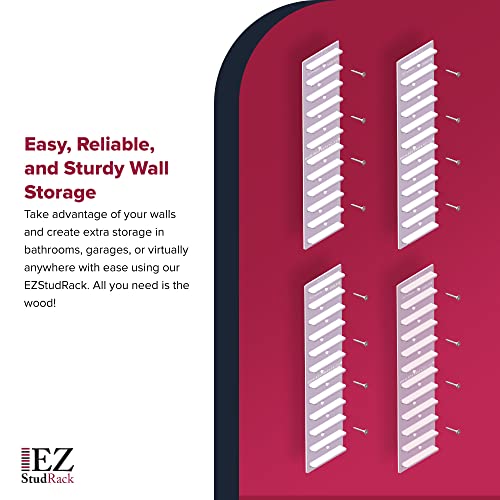 White EZStudRack Adjustable Shelf Brackets 8-Pack - Custom-Fit Wall Shelving