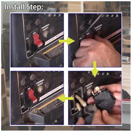 SW7B Aftermarket On-Off Table Saw Switch for Ryobi, Delta 489105-00, 1343758 Toggle Switch