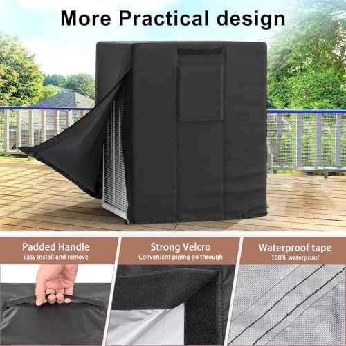Mrrihand Central Air Conditioner Cover for Outside Units Waterproof Heavy Duty AC Unit for Outdoor Large AC Cover for Winter (24"X24"X30")