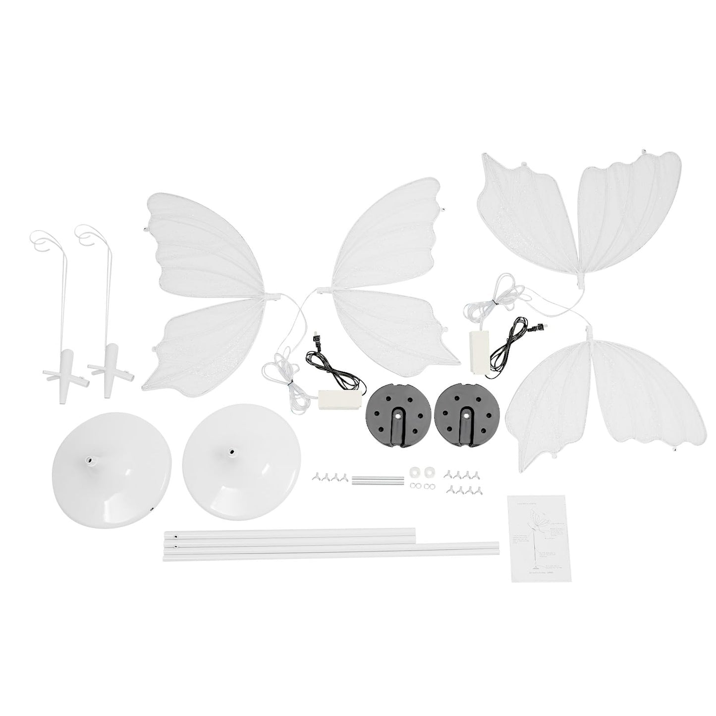 banborba Wedding Butterfly Floor Lamp, Creative Butterfly Ceiling Light, Adjustable Height LED Butterflies Lights, Romantic Hanging Decoration Props for Wedding Party Events - 2Pcs/Warm Light