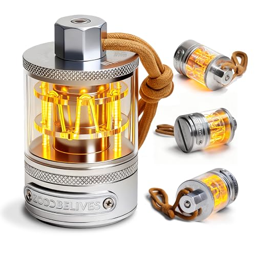 Vintage Aluminum Camping Lantern - Dimmable Warm Light, Waterproof, 72H Runtime, Handcrafted for Hiking & Glamping | Nature Edition