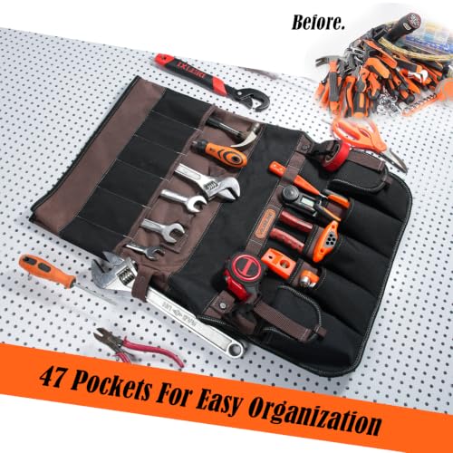 Welkinland 47-Pocket 5 Gal Bucket Organizer | Grid-Ripstop Tool Caddy