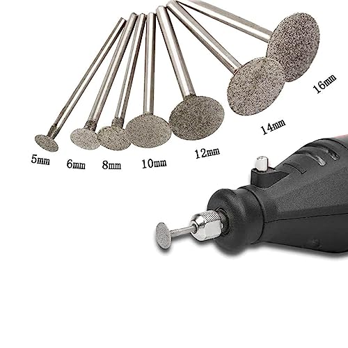 ?????? ???? 7 Pcs T Shape Diamond Burr - 1/8'' Shank Mini Channel Carving Diamond Burs Stone Carving Bits for Rotary Tools Includes Dremel