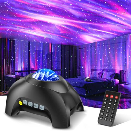 HODANS Black Aurora Projector with 33 Light Effects, Night Light & Bluetooth Speaker