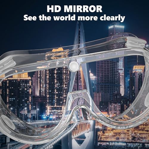 Super More Anti-Fog Safety Goggles Transparent Clear Lens Wide-Vision Protective Eyewear