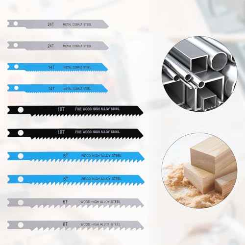 20PCS Jig Saw Blade Set Assortment for Wood Universal Jig Saw Blade Set for Wood U-Shank Plastic and Metal Cutting Jigsaw Blades Fit Vast Majority U Shank Jigsaws, 6T 8T 10T 14T 24T