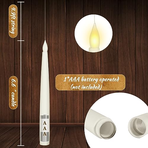 Boribim 20PCS Flameless Floating Candles with Wand Remote for Halloween Decor