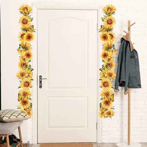 Wall Stickers Floral Wall Decals Large Vine Flower Wall Decor Removable Mural Trim for Walls Peel and Stick for Bedroom Living Room Bathroom Leaves £¨36 Styles (A5-18 30 * 90cm*1pcs)