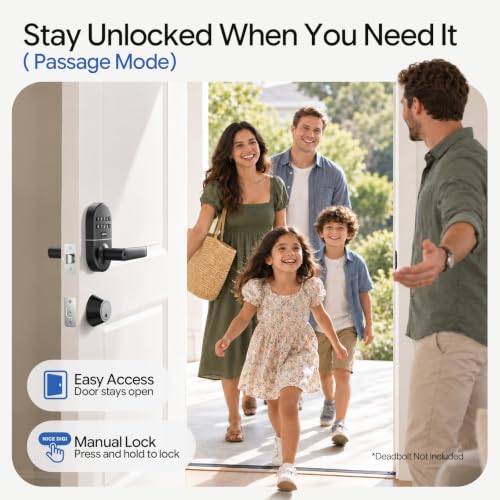 NICE DIGI Keyless Smart Door Lock with Handle, Code Entry for Front Door