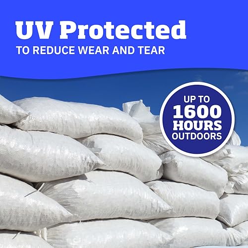 White Heavy Duty Sandbags with Ties - 14x26 Inches, Pack of 10 | DURASACK