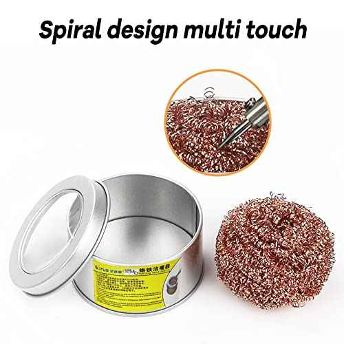 AOCEAN Soldering Iron Tip Cleaner Solder Tip Cleaning Wire Soft Coiled Coppered Wire Stainless Steel Tip Cleaner Kit