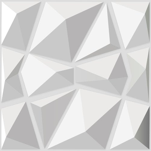 Art3d Decorative 3D Wall Panels in Diamond Design, 12"x12" Matt White (33 Pack)