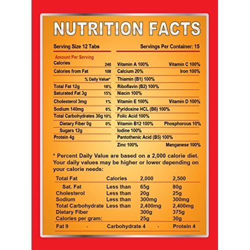 120 tabs Snack Food for 10 Days Emergency Survival MREs Meals Ready-to-eat Bugout for Travel Camping Boating Biking Hunting Activities Gluten Free and Non-GMO 25 Years Shelf Life - Vanilla Malt Flavor