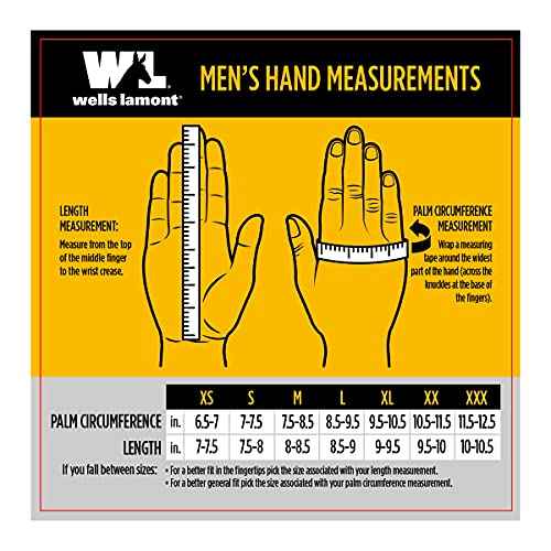 Wells Lamont Grain Cowhide Leather Hybrid Thinsulate Winter Gloves, X-Large (3233XL), Black
