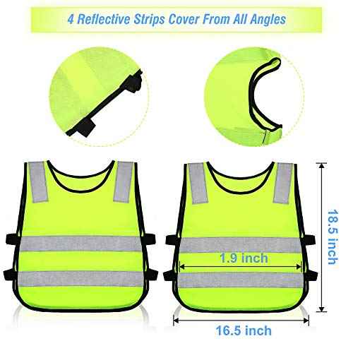 Geyoga Kids Reflective Vest Child Toddler Safety High Visibility Vest Yellow for Cycling Walking Skiing