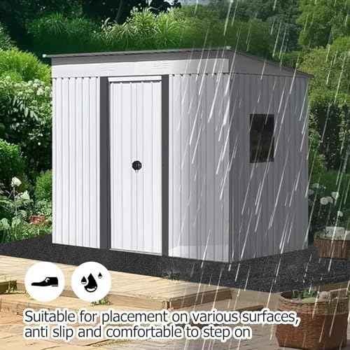 Outdoor Storage Shed Floor Mat, 6 * 4FT Waterproof Washable Garden Flooring Pad with Non Slip Backing, Soft Furniture Patio Covering Carport dust Oil Mat-Tool Shed, Storage Shed Not Included