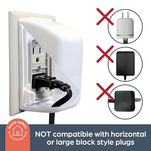 Dreambaby Dual Fit Outlet Cover Box - Baby Safety Outlet Cover for Standard & Decora Plugs - Child Proof Electrical Outlet Plugs - Essential Plug Cover for Baby Proofing - 2 Pack