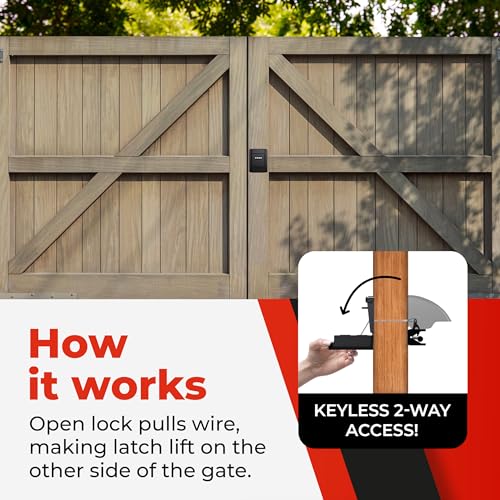 Yardlock Regular Keyless Fence Gate Lock with 2-Way Access - Durable & Waterproof