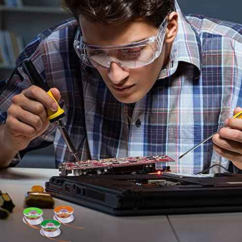 Hotop 6 Pieces Solder Wicks No-clean Solder 1.5 Meter Length Braided Wicks(0.04", 0.06", 0.08", 0.1", 0.12", 0.14",Multi-color)