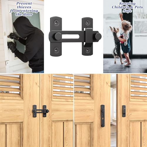 DOUBLE 2 C 1 Pack Barn Door Lock Sliding Door Hardware Carbon Steel Black