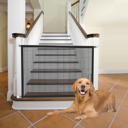 Cupount 29x38 Inch Mesh Dog Gate for House, Stairs & Doorways, 29"H x 38"W