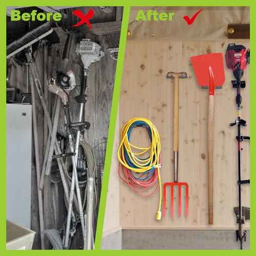 Garage Organizer Trimmer Rack,Garden Power Tool Hanger Weed Whackers Holder Wall Mounted for Grass Trimmer, Hedge Trimmer, Garage Trimmer,Garage Organization Storage Shed Organizer