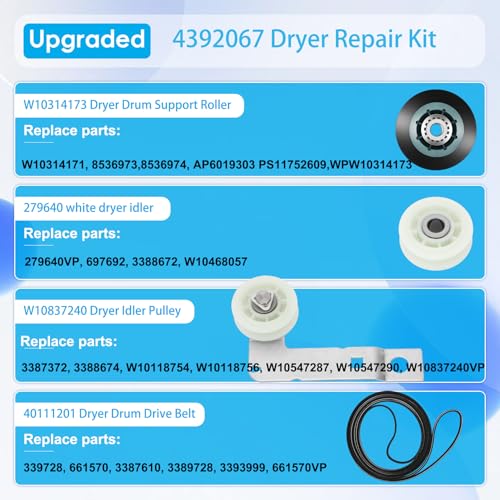 Aremae 4392067 Dryer Repair Kit for Whirlpool/Maytag/Kenmore - Upgrade 4392067RC