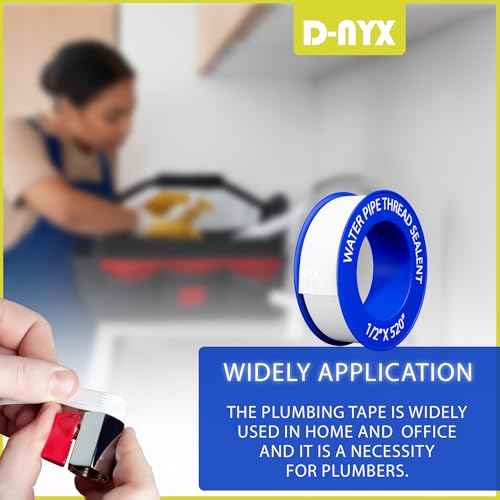 Teflon Tape 1 Roll 1/2 Inch(W) X 520 Inches(L),Water Pipe Sealing Tape,Plumbing Tape,Plumbers Tap,PTFE Tapes,Sealing TPE,Sealant Tape,Thread Seal TPE for Shower Head,Plumbers Accessories
