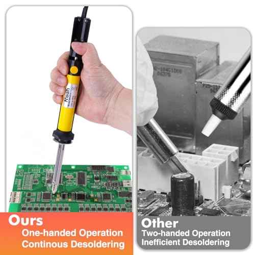 Noah 2-in-1 Desoldering Soldering Iron Solder Sucker Desoldering Pump, Solder Sucker & Iron, Portable Desoldering Tool for Precision Solder Removal,Black