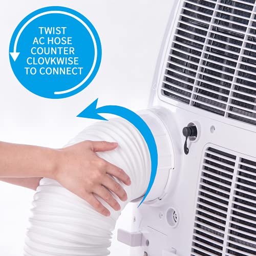 Qualward 5.1 Inch Anti-Clockwise Portable AC Exhaust Hose, 80-Inch Expandable Vent Tube