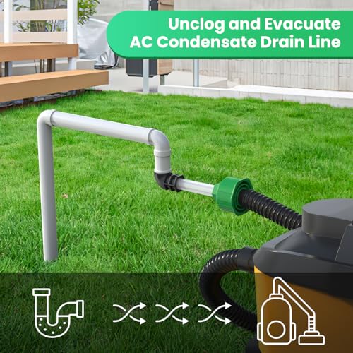 Homeslea Green AC Drain Line Unclogger Adapter - 1 Inch Pipe Cleaner Tool