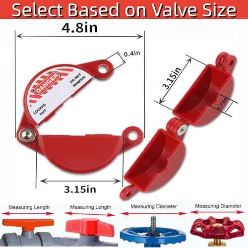 Gate Valve Lockout Device and Safety Padlock, Outdoor Faucet Lock for Outdoor Faucet Knob/Water Spigot/Propane Tank, Suited for 1 to 2-1/2 in Dia Valve Handles