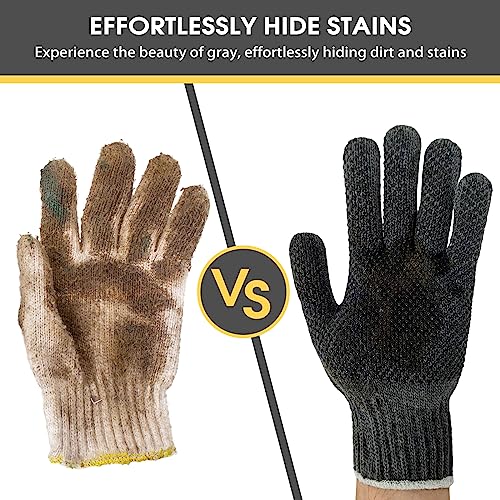 Evridwear Cotton Work Gloves Heavyweight with Anti-Slip Grip Dots,String Knitted Glove for Warehouse Gardening