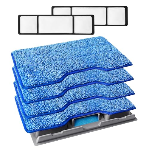 KeePow Reusable Mop Pads Refills for Shark VACMOP VM252 VM200 - 4+2+1 Pack (Blue)