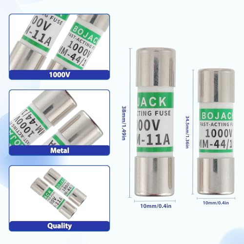 BOJACK Multimeter Fuses DMM-11A & DMM-44/100 Pack of 6 Replacement Fast Blown Fuses