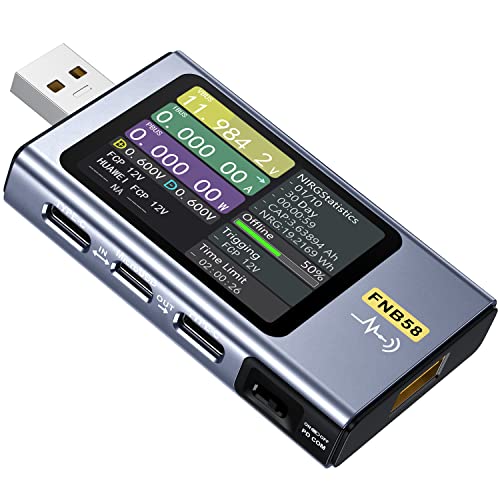 FNIRSI FNB58 USB Tester with App, PD/QC, USB-C E-Marker Reader, 28V 7A