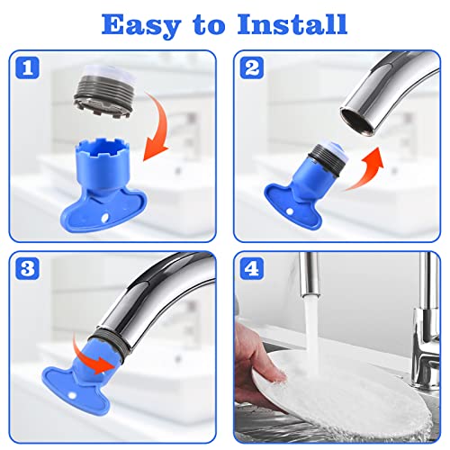 WeeVeni M18.5 Faucet Aerator Replacement Pack 6pcs for Kitchen & Bathroom Sink Flow Restrictor with Key Tool