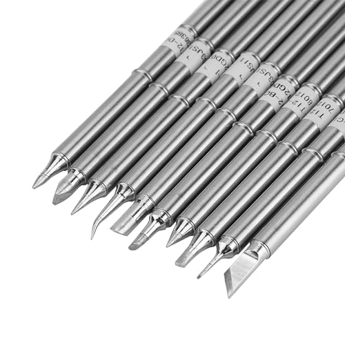 T12 Series Soldering Iron Tips Welding Tool Replacement FX-951 Rework Station for Efficient Soldering Work (Pack of 10)