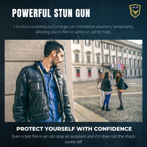 TRAMERICAA Pulse Shot 3-in-1 Phone Taser: 1.6 microCoulomb Stun Gun, 120 dB Panic Alarm, and Strobing Flashlight - Ultimate Self Defense Tool