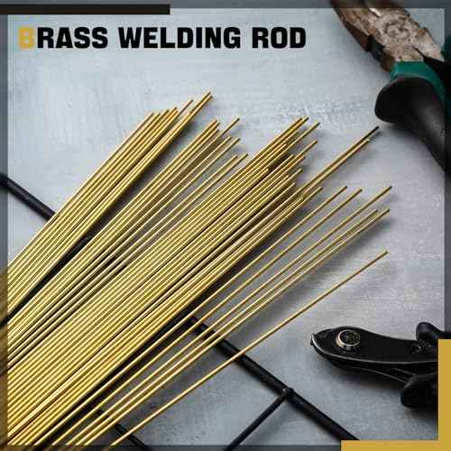Moxweyeni 40 Pcs Brass Rods 1.5 mm 2 mm Brass Welding Brazing Rods Copper Alloy Solid for DIY Craft Drift Punches Knife Handle Lathe(1.5 mm)