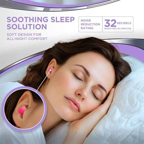 Hearos Sleep Pretty Tonight Foam Ear Plugs, Hearing Protection, 32 NRR, 12 Pair,Purple,5803