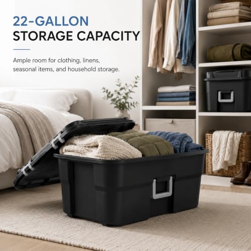 Heavy-Duty Lockable Plastic Footlocker with Wheels for Storage & Travel